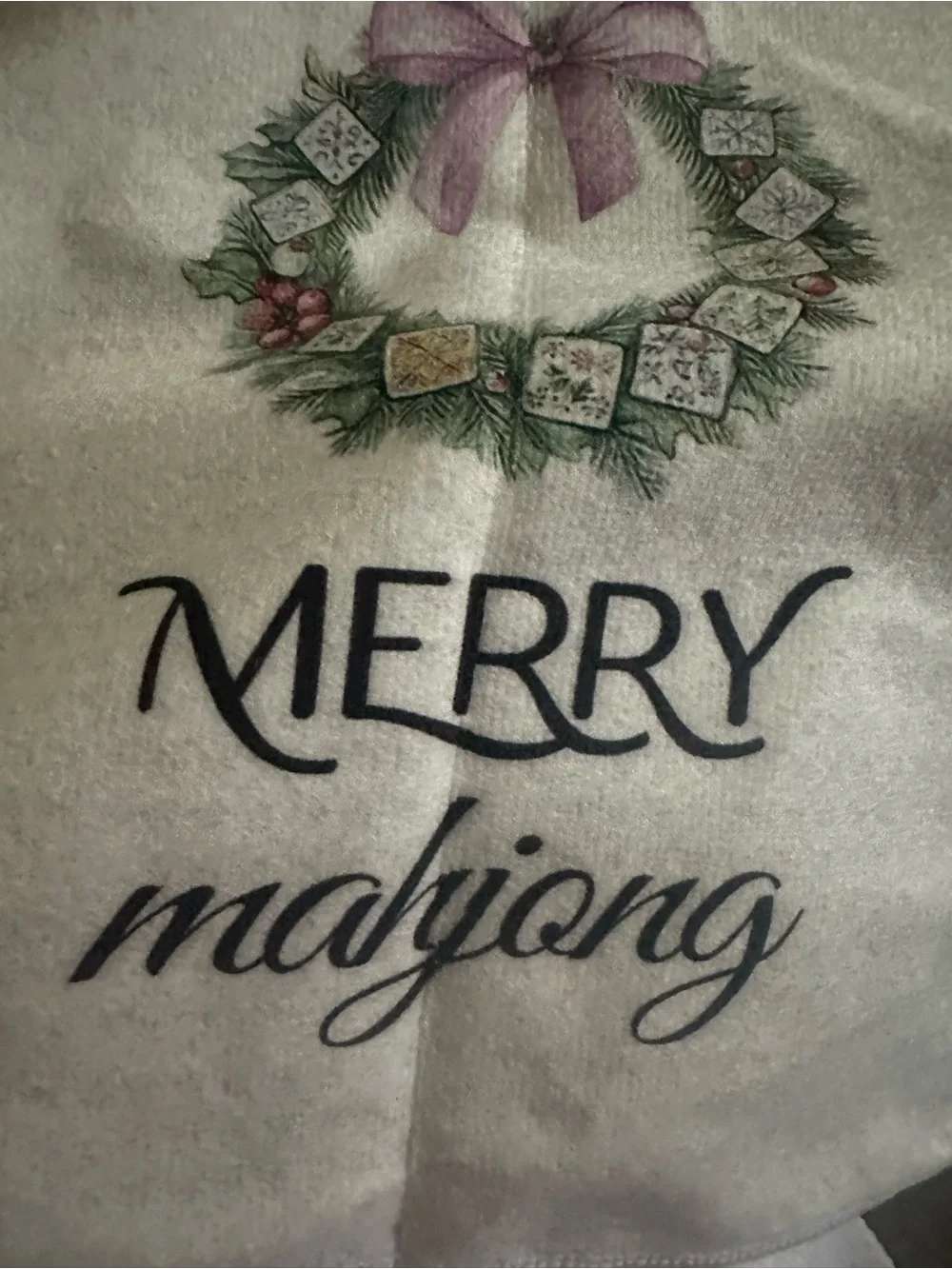 Mah jong Christmas kitchen towel ,new